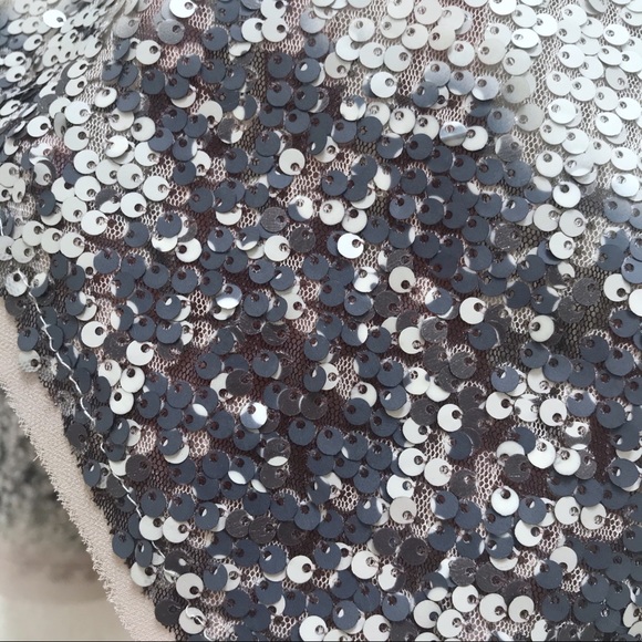 Silver and Gray Sequined Open Back Top - Picture 6 of 12